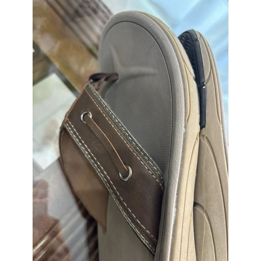 Orthofeet Men's Brown Comfort Orthopedic Flip Flop Sandals Size 7